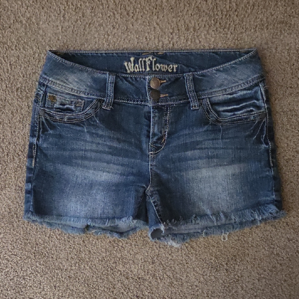 Wallflower Women's Dark Blue Jean Shorts